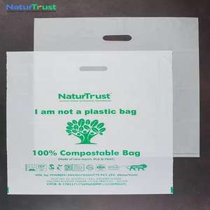 Bolsas de compras de almidón de maíz ecológicas reutilizables biodegradables con logotipo personalizado para supermercados minoristas alimentación de fertilizante - Product Image 5