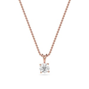 Pendentif tendance en diamant rond à 4 griffes, 0,30 ct, diamant de laboratoire en platine, pour mariage, fiançailles, soirée, occasions spéciales - Product Image 3