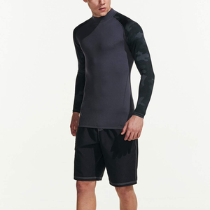 <b>Mens</b> <b>Long</b> <b>Sleeve</b> Compression Sports T-Shirt UPF50 Black Raglan <b>Sleeves</b> Breathable Polyester Spandex Quick Dry Workout <b>Gym</b> <b>Top</b> - Product Image 4