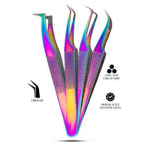 Nouvelles pinces à épiler professionnelles Sevmek en acier inoxydable anti-magnétique pour extensions de cils, pointe en fibre, prise parfaite pour les cils - Product Image 2