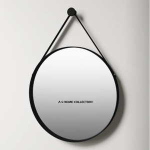 Miroir mural de forme ronde en fer métal décoratif pour la maison fini noir meilleur fournisseur de gros d'Inde - Product Image 6