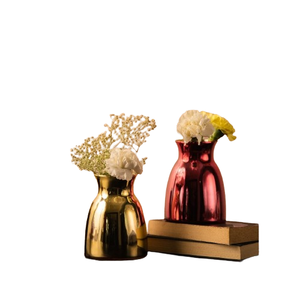 Juego de 2 floreros de metal de diseño popular del mejor diseño decorativo de alta calidad con tamaños de 4,5x4,5x6 pulgadas - Product Image 1