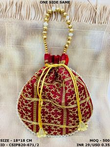 Indian Handmade Luxury Batua Evening Bag <b>Small</b> Party-Ready Fabric Return <b>Gifts</b> Refined Celebrations <b>Wedding</b> Favors Embroidered - Product Image 3