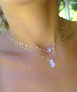 Rainbow Moonstone Pear Gemstone Wired <b>Chain</b> Necklaces Bohemian 925 <b>Sterling</b> <b>Silver</b> Gold Plated Handmade Pendant Necklaces <b>Women</b> - Product Image 2