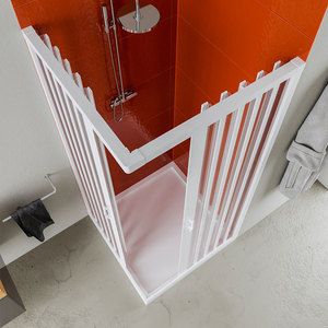 Box Doccia Pieghevole Forte in PVC con Sistema a Fisarmonica Reversibile, Modello Angolare Durevole - Per Interni, Vetro Spessore 8mm, Anti-Calcare - Product Image 2