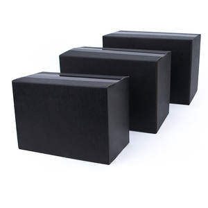 Caja de regalo negra Embalaje de papel corrugado de tres capas Cartón de almacenamiento de transporte Tamaño personalizado y logotipo impreso - Product Image 4