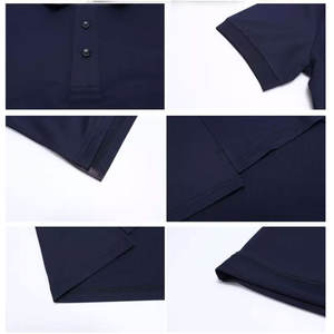 Venta al por mayor de tacto suave personalizado para Polo logotipo personalizado casual estilo liso con manga corta patrón sólido - Product Image 6