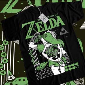 Camiseta de Jersey de Peso Pesado, The Legend of Zelda: Link to the Past, Camisetas Estampadas, Tela de 300 Gramos, Impresión en Serigrafía - Product Image 3
