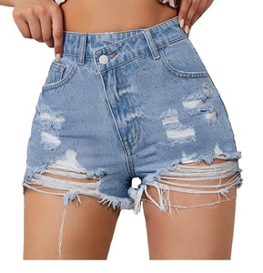 Pantalones cortos de mezclilla ajustados de algodón 100% para mujer, transpirables y cómodos para yoga al aire libre, deportes, entrenamiento, patrón sólido, ecológico - Product Image 5