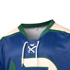 Parches de sarga a rayas con jerseys de hockey reversibles personalizables con bordado de logotipo de equipo uniforme de hockey sobre hielo personalizado - Product Image 5
