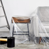 Bâche en plastique souple pour peintre en PE haute densité, transparente, imperméable, anti-poussière, pour peinture, canapé et déménagement