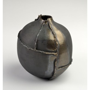 Florero de Metal resistente con recubrimiento en polvo de Color negro de diseñador de tendencia mundial suministros de decoración de mesa para bodas y fiestas - Product Image 1