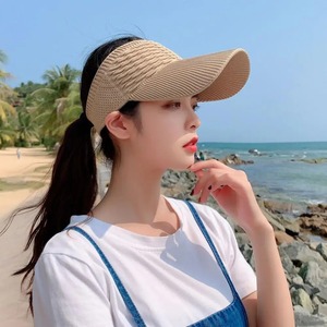 หมวกกันแดดสำหรับผู้หญิงหมวกกันแดดหมวกสำหรับเดินทางชายหาดกลางแจ้งหมวกเบสบอลหมวกที่บังแดดใส่สบายและมีคุณภาพสูง - Product Image 6