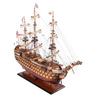 Modèle de bateau en bois HMS Victory, grand modèle de 97 cm, bois peint, objet de collection - Artisanat vietnamien