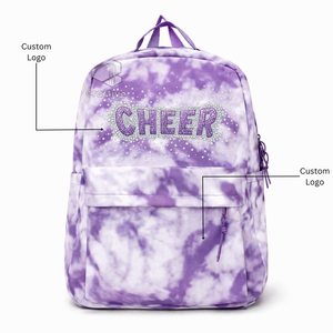 Tie-Dye Cheer <b>Backpack</b> Bling Crystal Rhinestone Decoration Cheerleading Dance Practice Bag <b>Large</b> Capacity Sports <b>School</b> <b>Backpack</b> - Product Image 1