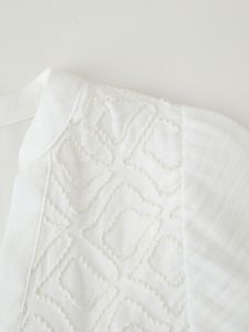 Blusa elegante de gasa para mujer, camisa informal de longitud regular con decoración, patrón sólido - Product Image 4