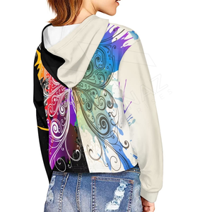 Nuevo estilo hecho a medida mujeres Crop Top sudaderas con capucha Etiqueta Privada ropa de invierno mujeres Crop Top sudaderas con capucha - Product Image 3