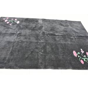Alfombra Moderna Negra y Roja de Lana Ecológica de Pelo Medio, 6.3 x 9.9 pies, Tejido Plano, Diseño Turco de Patchwork, Base de Látex para Comedor - Product Image 4