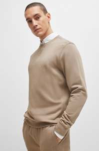 Sudadera de Cuello Redondo Beige para Hombre, Corte Regular, Felpa, 100% Algodón, Color Sólido, Estilo Minimalista, Ropa de Invierno Transpirable - Product Image 5