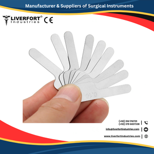 Juego de 9 Uds. De calibradores dentales de acero inoxidable de alta precisión, reglas de medición de espacio dental flexibles, agarre ergonómico Manual Oral - Product Image 6