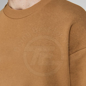 Sweat-shirt à capuche bas personnalisé en coton et polyester pour hommes, couleur unie, teint en couleur unie, hiver-automne, avec son propre logo et technique solide - Product Image 3
