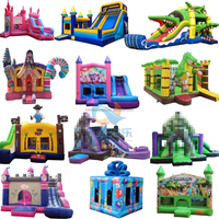 Château gonflable commercial en PVC pour enfants, double couture, avec toboggan et obstacles, idéal pour la location événementielle (4-6 personnes)