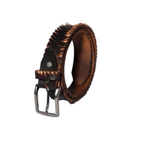 Ceinture Fishcut en cuir de peau de vache de haute qualité faite à la main longueur personnalisée pour les affaires de fête décontractées et les sports-véritable ceinture de polo - Product Image 3