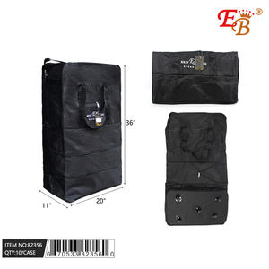 Eb Folding <b>Shopping</b> <b>Bag</b> 36-Inch Oxford Material With <b>Wheels</b> Zipper Closure For Grocery Use - Product Image 1