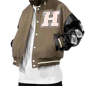 Blouson Bomber Homme Hip Hop Streetwear Personnalisé Brodé Tricoté Décontracté avec Lettres Design Hiver Grande Taille - Product Image 6