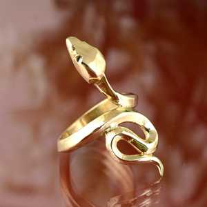 Anillo de Serpiente de Diseño Moderno, Anillos Góticos de Latón para Mujer, Anillo de Cobra Chapado en Oro de 18k para Venta al por Mayor/OEM/ODM - Product Image 2