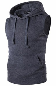 Unisex Cotton Pullover <b>Hoodie</b> Custom Logo Embroidery Wholesale 100% Cotton Puff Printing Spring Style <b>Sleeveless</b> Fashion OEM - Product Image 6