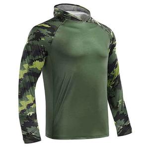 OEM ODM Men's Long Sleeve Fishing Hoodie Breathable <b>Sun</b> and UV <b>Protection</b> <b>Clothing</b> Wholesale UPF 50 Fishing Suits easy to wash - Product Image 4