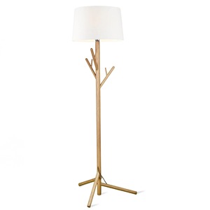 Lampadaire en tissu blanc en forme de champignon pour la décoration intérieure de salon de luxe moderne, élégant, support doré LED pour la maison et le bureau - Product Image 6