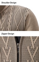 Pulls en tricot pour hommes d'automne, veste en tricot chaude d'hiver, col montant épais de haute qualité, fermeture éclair
