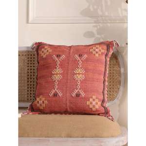 Funda de Almohada Marroquí Hecha a Mano, Funda de Cojín Tradicional Bereber, Cojín Decorativo Boho para Sofá, Almohada Decorativa de Algodón para el Hogar - Product Image 1