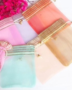 Bolsa potli de tejido, bolsa Potli transparente, bolso, bolsa de fruta seca, recuerdo de devolución del Festival Diwali Ganpati, recuerdo Haldi Mehendi - Product Image 1