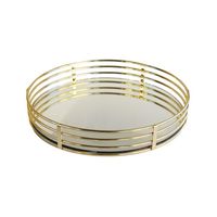 Miroir de décoration de table élégant et plateau en métal parfait pour les arrangements sur le thème du spa ensembles de vanité ou services à thé