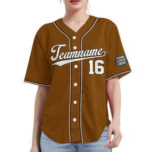Nouveau maillot de baseball marron personnalisé pour hommes femmes modèle de jeunesse VR3 vêtements de sport respirants avec logo imprimé nom et numéro - Product Image 3