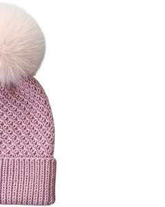 Chapeau beanie en tricot rose d'hiver personnalisé avec pompon en fausse fourrure, épais, chaud, doux, mélange de laine, fabricant personnalisé, bonnet pour femmes par temps froid - Product Image 3