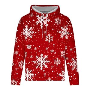 Sweatshirts de Noël pour hommes 2025 – Nouveaux sweats à capuche tendance à manches longues imprimés flocons de neige pour Noël, grandes tailles - Product Image 4