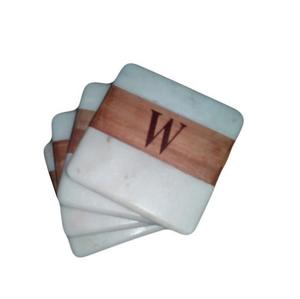 Classic Eco-Friendly Wooden <b>Marble</b> <b>Coasters</b> for Table Decoration Parties Hotel Use-Customizable Dinnerware Set - Product Image 1