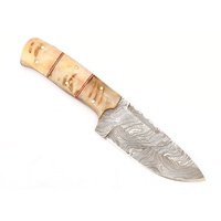 Couteau à dépecer Jexmoo personnalisé fait main en acier Damas de 9 pouces avec une belle poignée et un étui en cuir, parfait pour les activités de plein air et les cadeaux