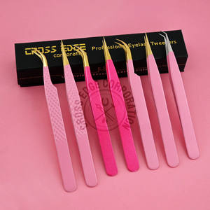 Pince à cils personnalisée à pointe en fibre, 45 degrés, volume russe, courbure lune, isolation, prise diamant, outil pour extensions de cils - Product Image 3