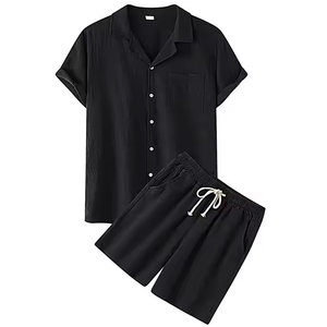 2025 Conjunto de camiseta informal para hombre, ropa de verano para hombre, conjunto de pantalones cortos hechos de algodón, Conjunto de camiseta y pantalones cortos para hombre, OEM personalizado - Product Image 1