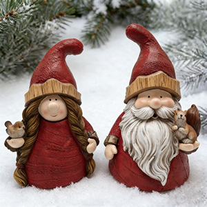 Adornos Navideños de Resina Pintados a Mano con Diseño de Duendes y Papá Noel, Decoración Navideña para Mesa, Figuras Decorativas para el Hogar - Product Image 1
