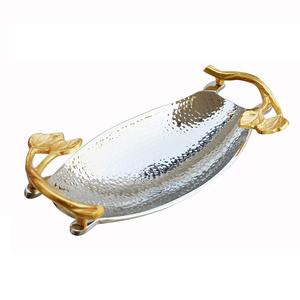 Décoration de table de fête de mariage utilisation pour la restauration plateau de service en métal servant de délicieux plats à dessert dans les hôtels - Product Image 2