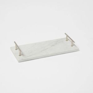 Planche à découper carrée en marbre moderne Planche à découper en marbre blanc de haute qualité fabriquée à la main pour ustensiles de cuisine polyvalents - Product Image 4