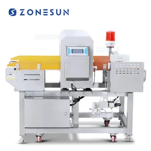 ZONESUN ZS-MD1 tas plastik tipe terowongan otomatis inspeksi industri makanan detektor mesin deteksi logam dengan sabuk konveyor