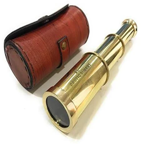 Telescopio náutico de latón sobre trípode de madera con brújula adjunta y enfoque ajustable disponible a precios al por mayor - Product Image 2