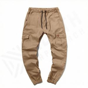 Pantalons ajustés pour hommes, décontractés, taille mi-haute, multi-poches, pantalons de détente longs, salopettes, vêtements de sport tendance, personnalisés - Product Image 1